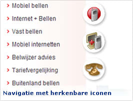 Navigatie met herkenbare iconen