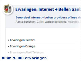 Ruim 9.000 provider- en toestelervaringen
