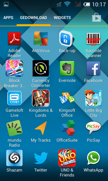 Default apps op Alcatel Touch Pop C3