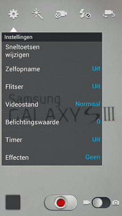 Foto instellingen scherm Android